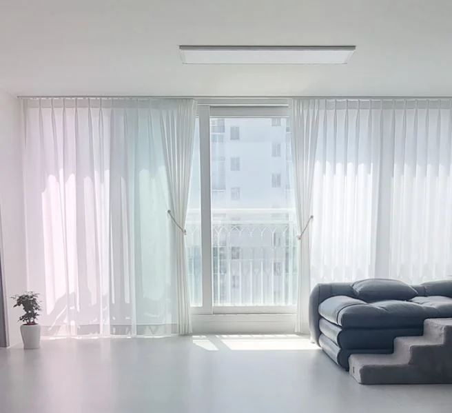 신안실크밸리 쉬폰커튼 시공 모습